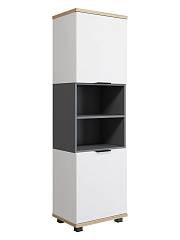 Стеллаж Скайлайт СЛ-4К блэквуд ячменный/графит/белый/меренга