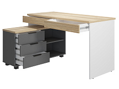 Стол Скайлайт СЛ-21К блэквуд ячменный/графит/белый