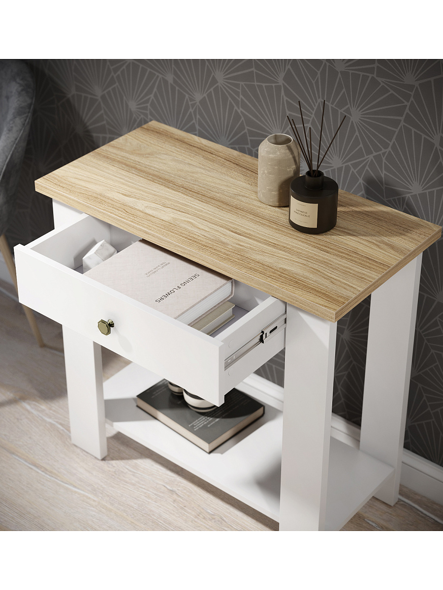 Стол С-301 белый структурный/блэквуд ячменный