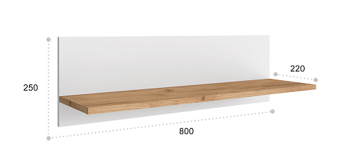 Полка Ирма ИР-20 дуб крафт/белый структурный