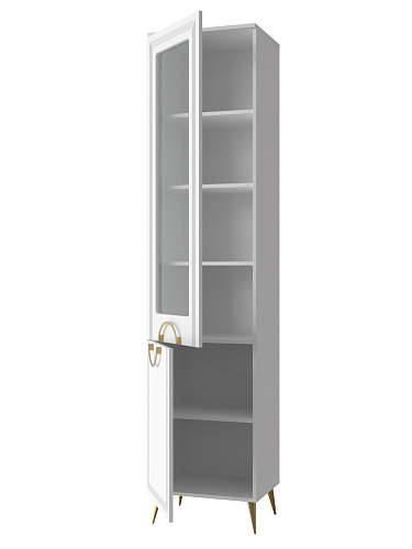 Шкаф-пенал Оливия ОЛ-14 левый белый бриллиант/бланж