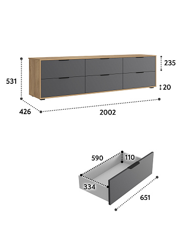 Тумба Оптима ОП-24 дуб крафт золотой/графит