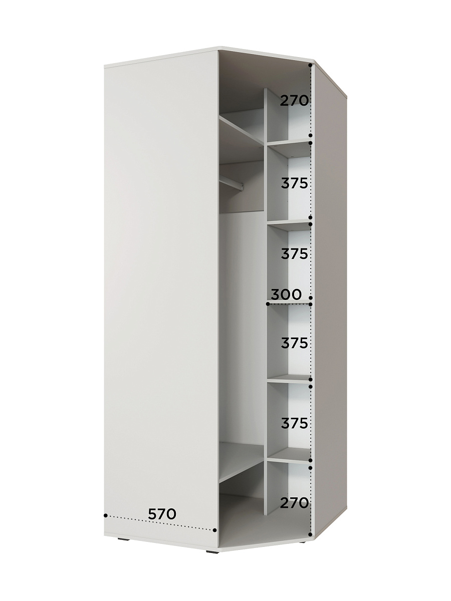 Шкаф угловой Эмилия ЭЛ-17К глухой кашемир/шарли керамика