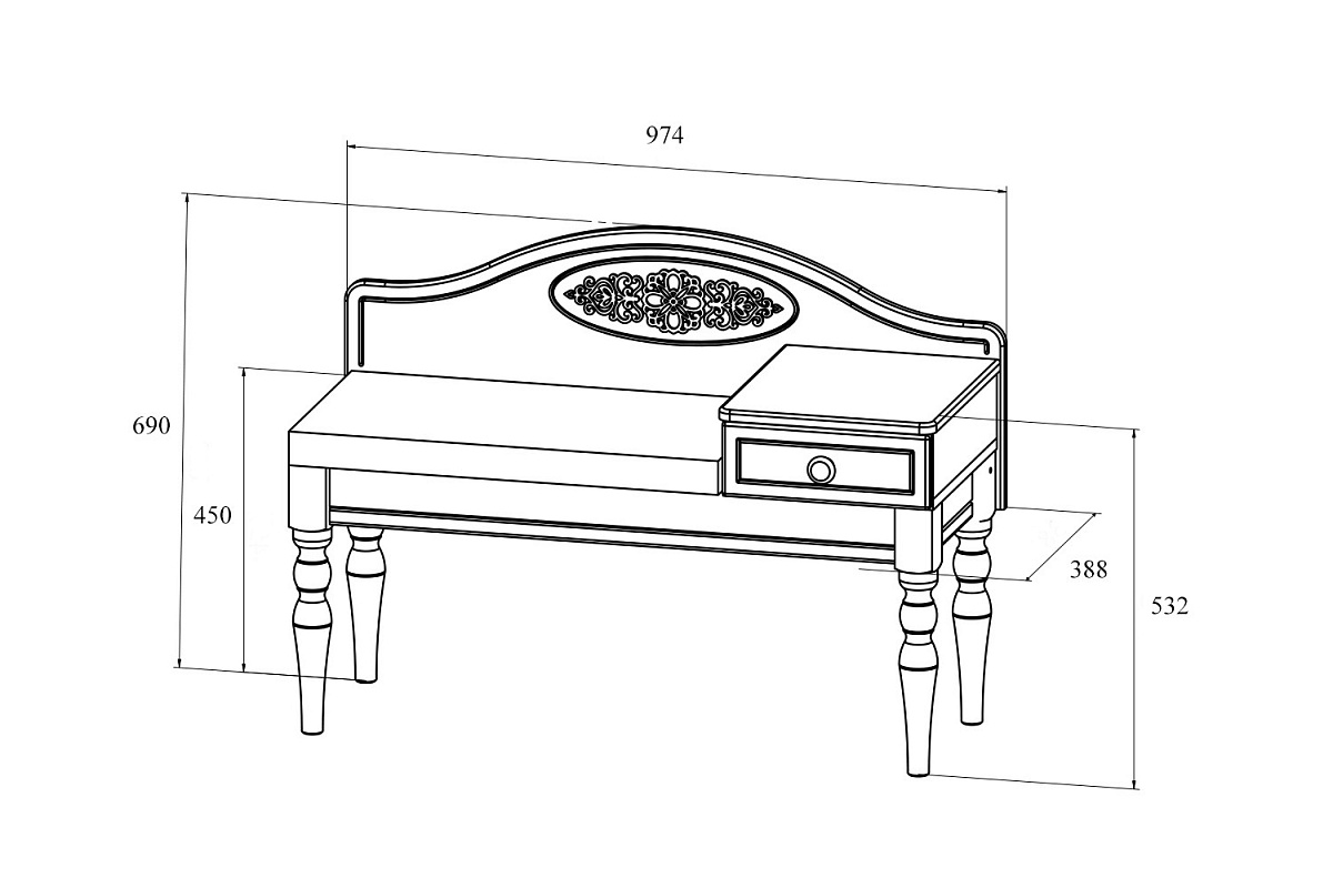 Банкетка Ассоль плюс АС-41  (ящик справа) ваниль