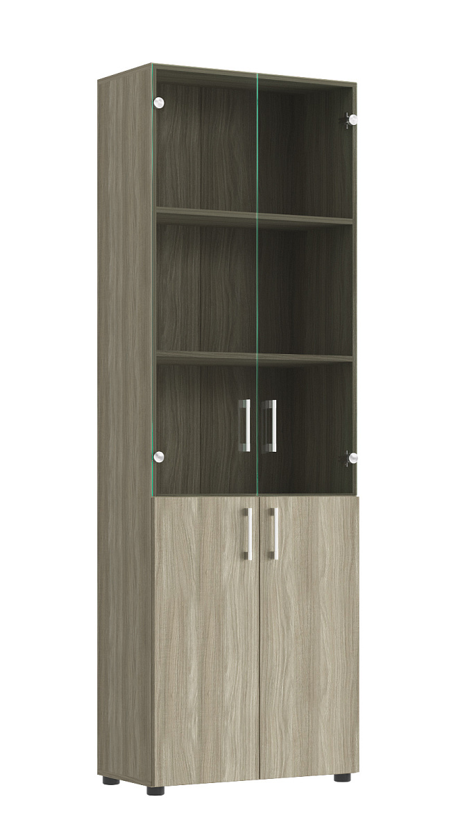 Шкаф со стеклом ОФ-303К блэквуд сатиновый