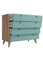 Комод Велламо ВО-12 блэквуд ячменный/бирюза