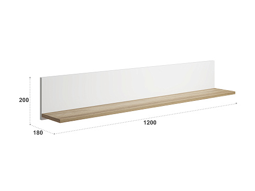 Полка Скайлайт СЛ-40 блэквуд ячменный/белый