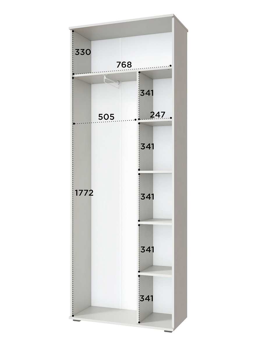 Шкаф для одежды Эмилия ЭЛ-13К глухой кашемир/шарли керамика