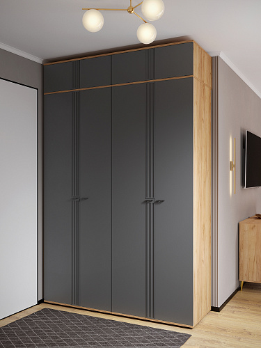 Антресоль Эмилия ЭЛ-54 дуб крафт золотой/графит