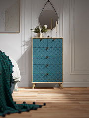 Комод Велламо ВО-02 блэквуд ячменный/морская волна