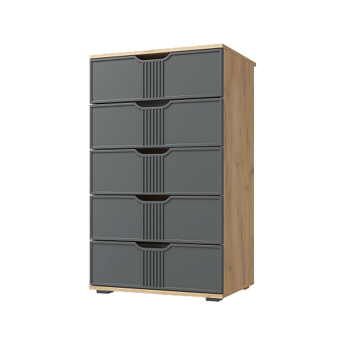 Комод Эмилия ЭЛ-18 дуб крафт золотой/графит