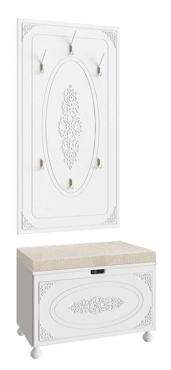 Комплект мебели для прихожей Ассоль АС-057 белое дерево