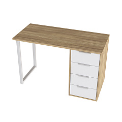 Стол С-410 блэквуд ячменный/меренга (1200х550 белая опора)