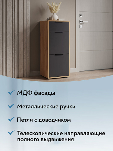 Тумба Оптима ОП-08 дуб крафт золотой/графит