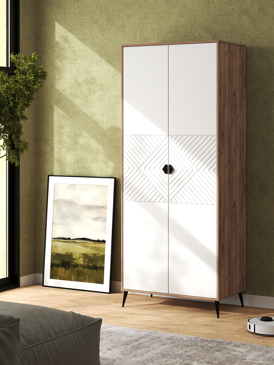 Шкаф для одежды Астрид АР-01 дуб крафт табачный/бланж