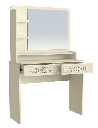 Туалетный столик с зеркалом Ассоль Лайт ТСН-2 ваниль