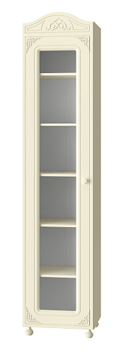Шкаф Ассоль плюс АС-53К со стеклом (левый c короной) ваниль