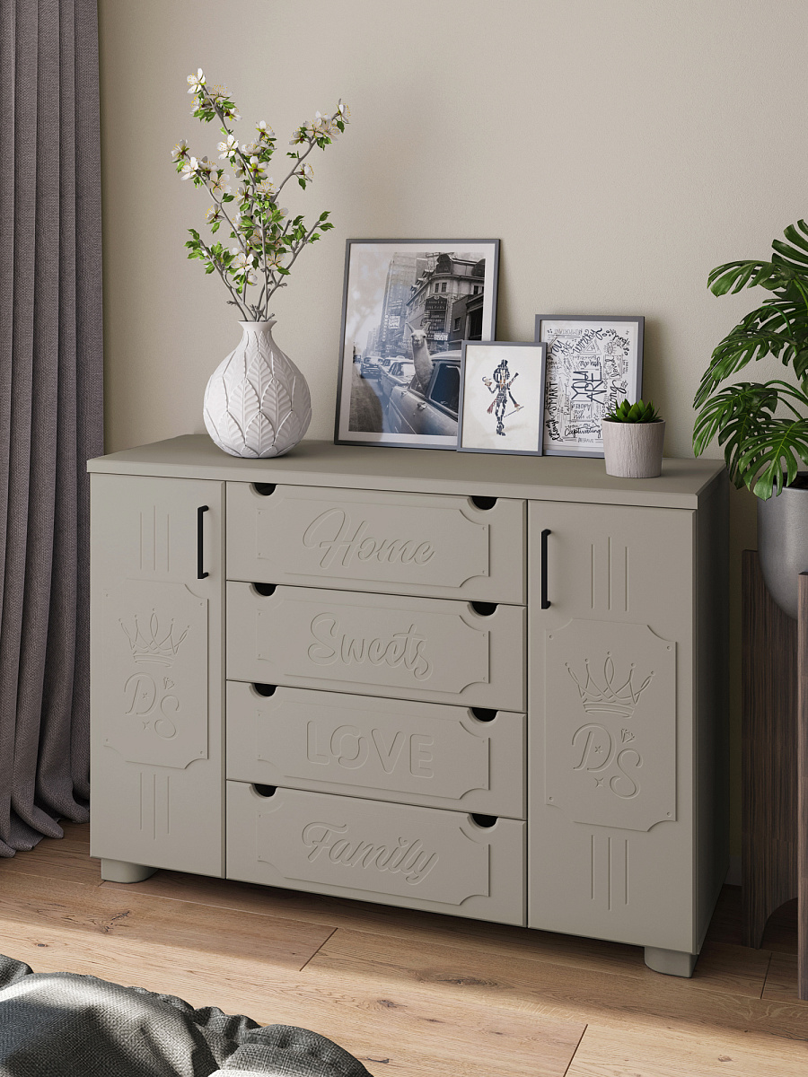 Комод ДримСтар ДС-13 глиняный серый/риолит