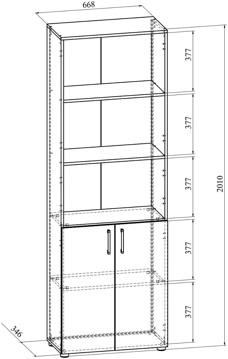 Шкаф-пенал открытый ОФ-301К венге