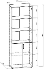 Шкаф-пенал открытый ОФ-301К венге