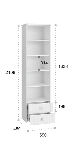 Шкаф-пенал Изабель ИЗ-63К белое дерево