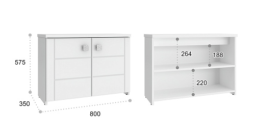 Тумба Изабель ИЗ-57К белое дерево