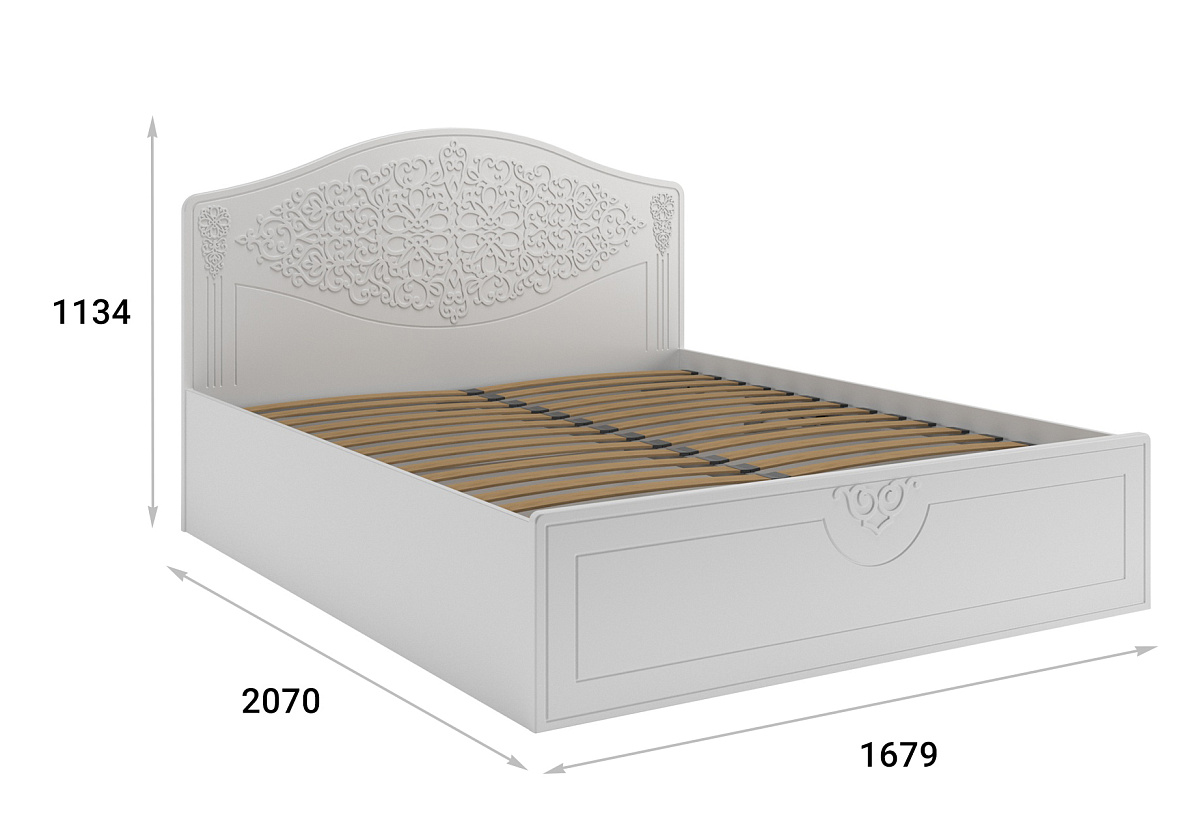 Кровать Ассоль АС-30 (2000х1600) белое дерево