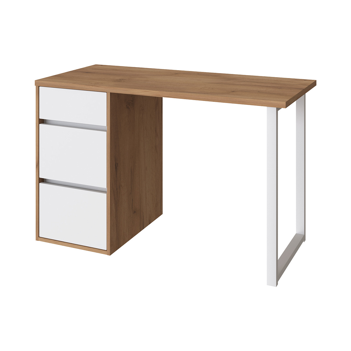 Стол С-411 дуб крафт золотой/меренга (1200х550 белая опора)