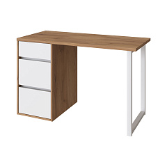 Стол С-411 дуб крафт золотой/меренга (1200х550 белая опора)