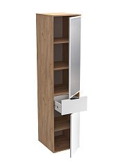 Пенал с зеркалом Оптима ОП-27 дуб крафт золотой/меренга