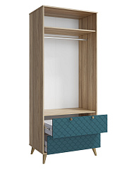 Шкаф Велламо ВО-07 блэквуд ячменный/морская волна