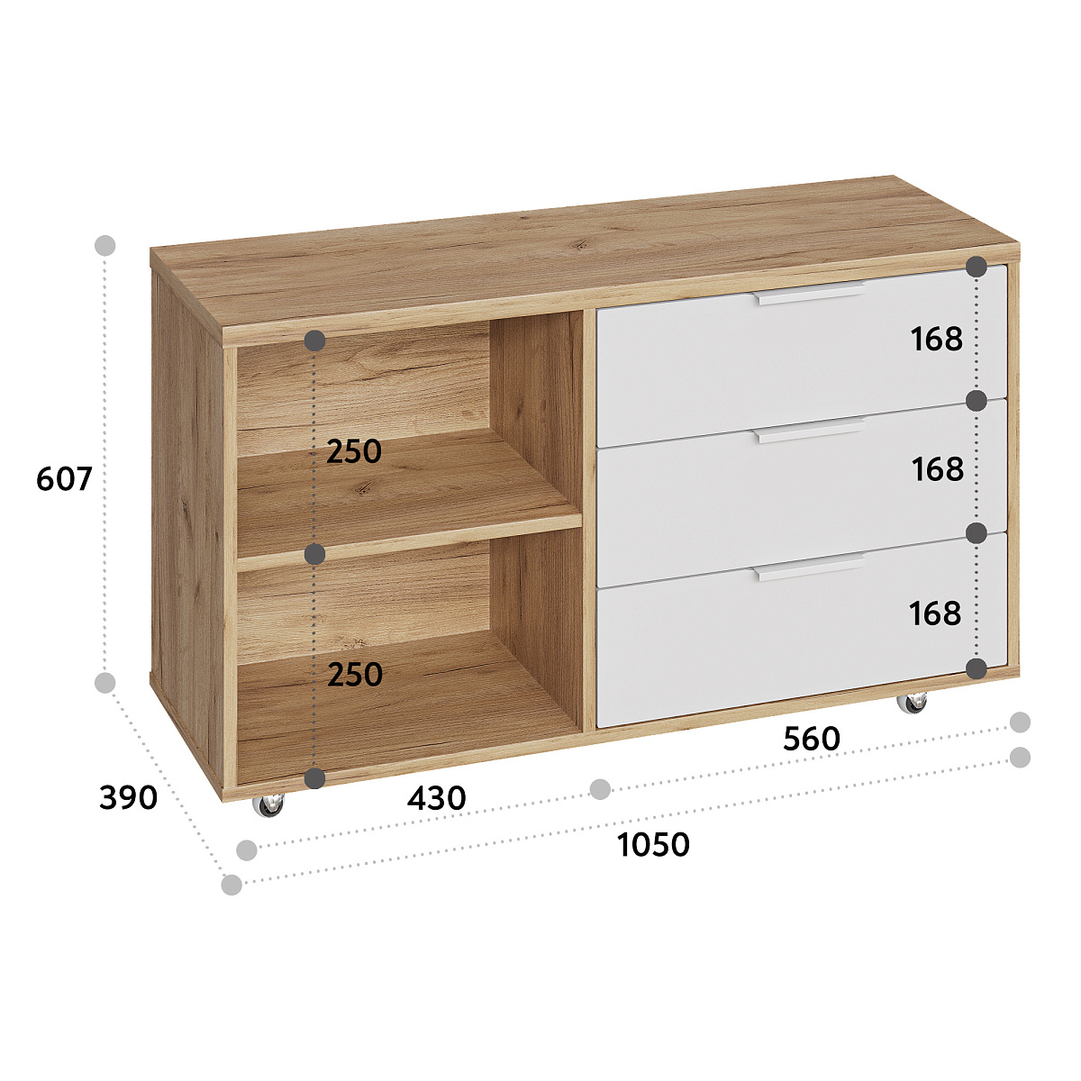 Тумба К-51 дуб крафт золотой/меренга