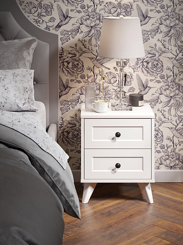Тумба прикроватная Вильям ВМ-14 белый бриллиант/бланж
