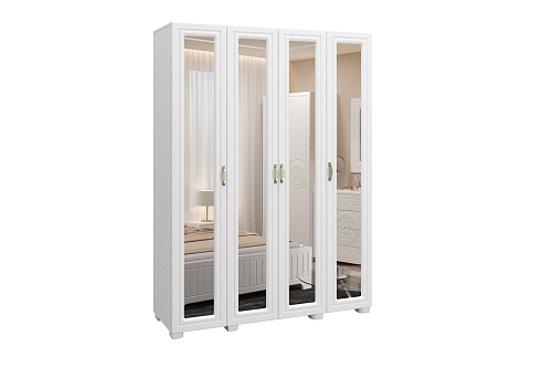 Шкаф «Монблан» МБ-25К с зеркалом белое дерево