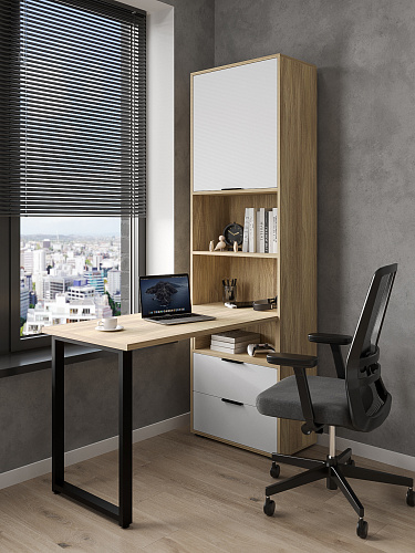 Стол рабочий Оптима ОП-20 блэквуд ячменный/меренга