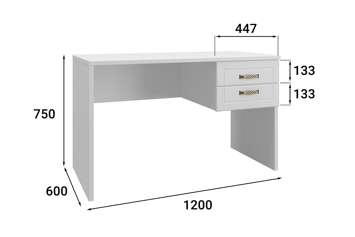 Стол письменный «Монблан» МБ-71К белое дерево