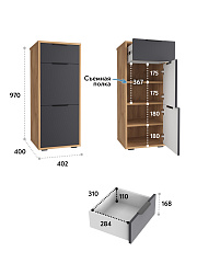 Тумба Оптима ОП-08 дуб крафт золотой/графит
