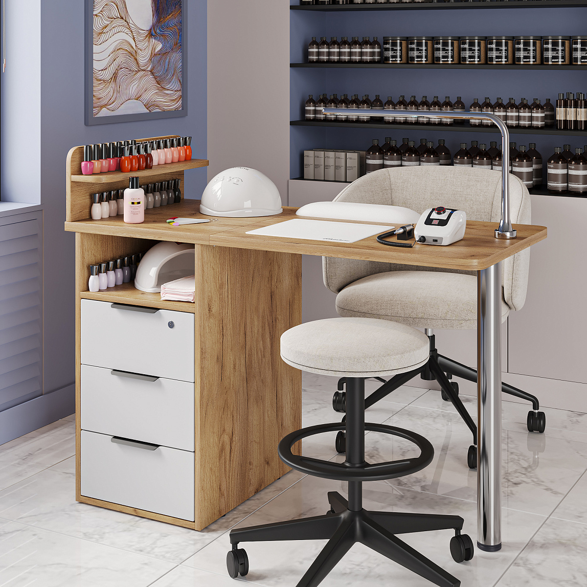 Стол С-405 дуб крафт золотой/меренга