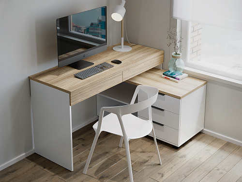 Стол Скайлайт СЛ-22К блэквуд ячменный/белый/меренга