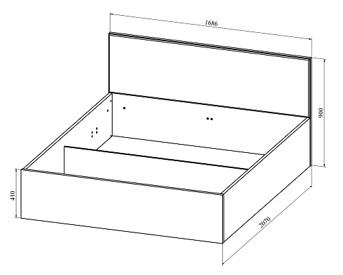 Кровать Анастасия АН-29К (2000x1600) дуб роше/мисандея стоун