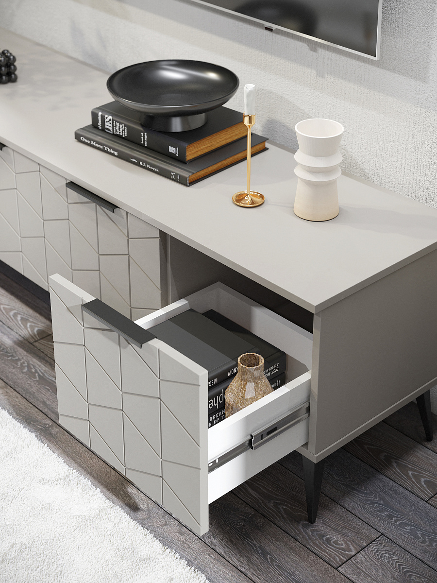 Тумба ТВ Контемпо КТ-05 кашемир/шарли керамика