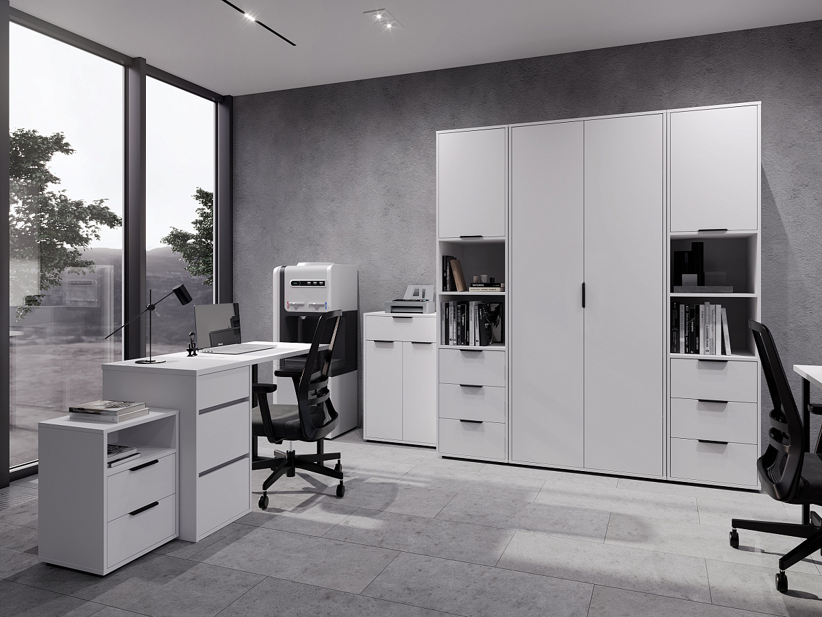 Шкаф для одежды Оптима ОП-01 белый структурный/меренга