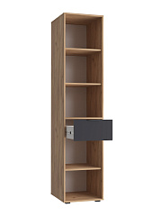 Пенал с зеркалом Оптима ОП-27 дуб крафт золотой/графит