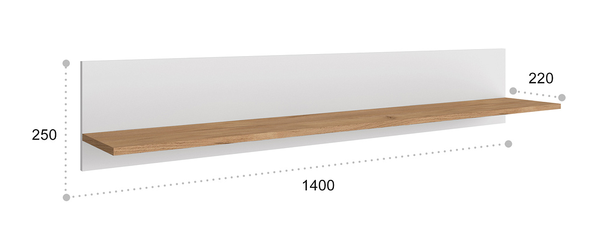 Полка Ирма ИР-22 дуб крафт/белый структурный