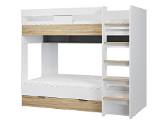 Кровать двухъярусная Скайлайт СЛ-30К (90/200) блэквуд ячменный/графит/белый