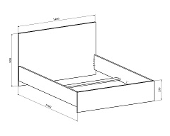 Кровать Виктория ВИ-33 (1400x1900) дуб крафт золотой