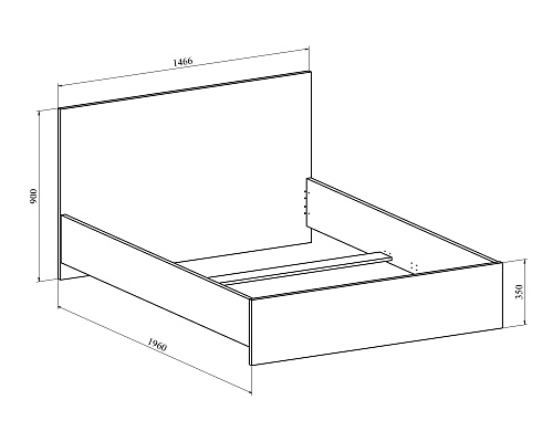 Кровать Виктория ВИ-33 (1400x1900) дуб крафт золотой