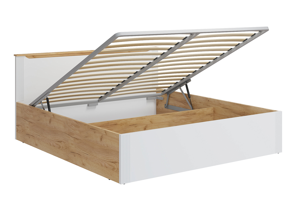 Кровать с ПМ Эмилия ЭЛ-35 (180х200) дуб крафт золотой/меренга