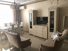 Шкаф-пенал со стеклом Ассоль плюс АС-1 ваниль