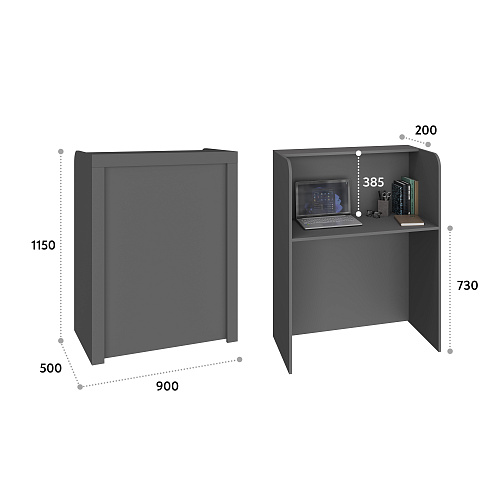 Тумба/ресепшн Р-01 серый графит